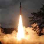 India’s Agni-5 missile launch, symbolizing India’s intercontinental nuclear capability amid rising regional tensions with Pakistan.