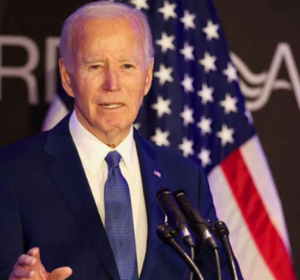 Former U.S. President Joe Biden speaks during a public event. He has recently been diagnosed with aggressive prostate cancer.