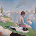 Georges Seurat’s Bathers at Asnières, 1884 – workers relaxing by the Seine, an iconic post-Impressionist painting exploring light and color.