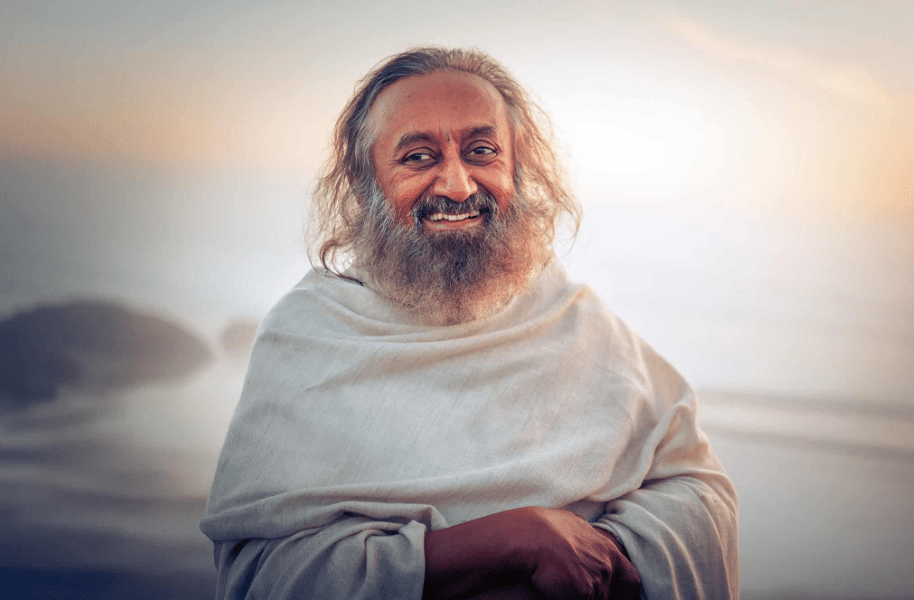 Sri Sri Ravi Shankar, Indian spiritual leader and founder of The Art of Living Foundation, speaking about meditation and global peace.