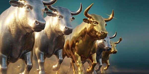 Gold, silver, platinum, and palladium bars reflecting the global precious metals rally