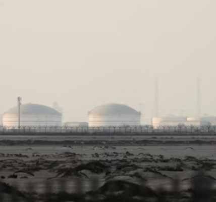 Missile strike damage at Qatar Ras Laffan LNG facility with fire and smoke