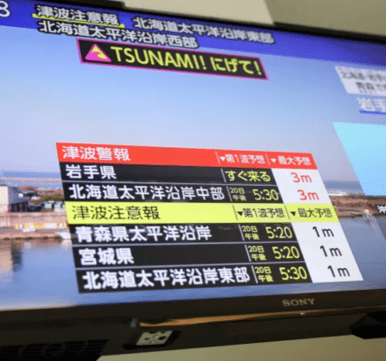 Tsunami warning after earthquake in northern Japan